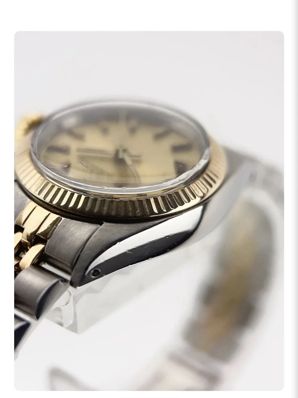 Rolex Lady Oyster Perpetual Gold & Steel Champagne Dial 26mm Women's Watch 6719